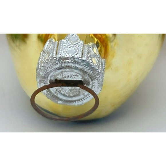 3 Mercury Glass Antique Ornaments Hand Blown West Germany Angel Crown Shoe - Picture 4 of 6